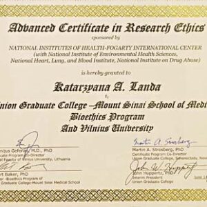 Certyfikat "Research Ethics"